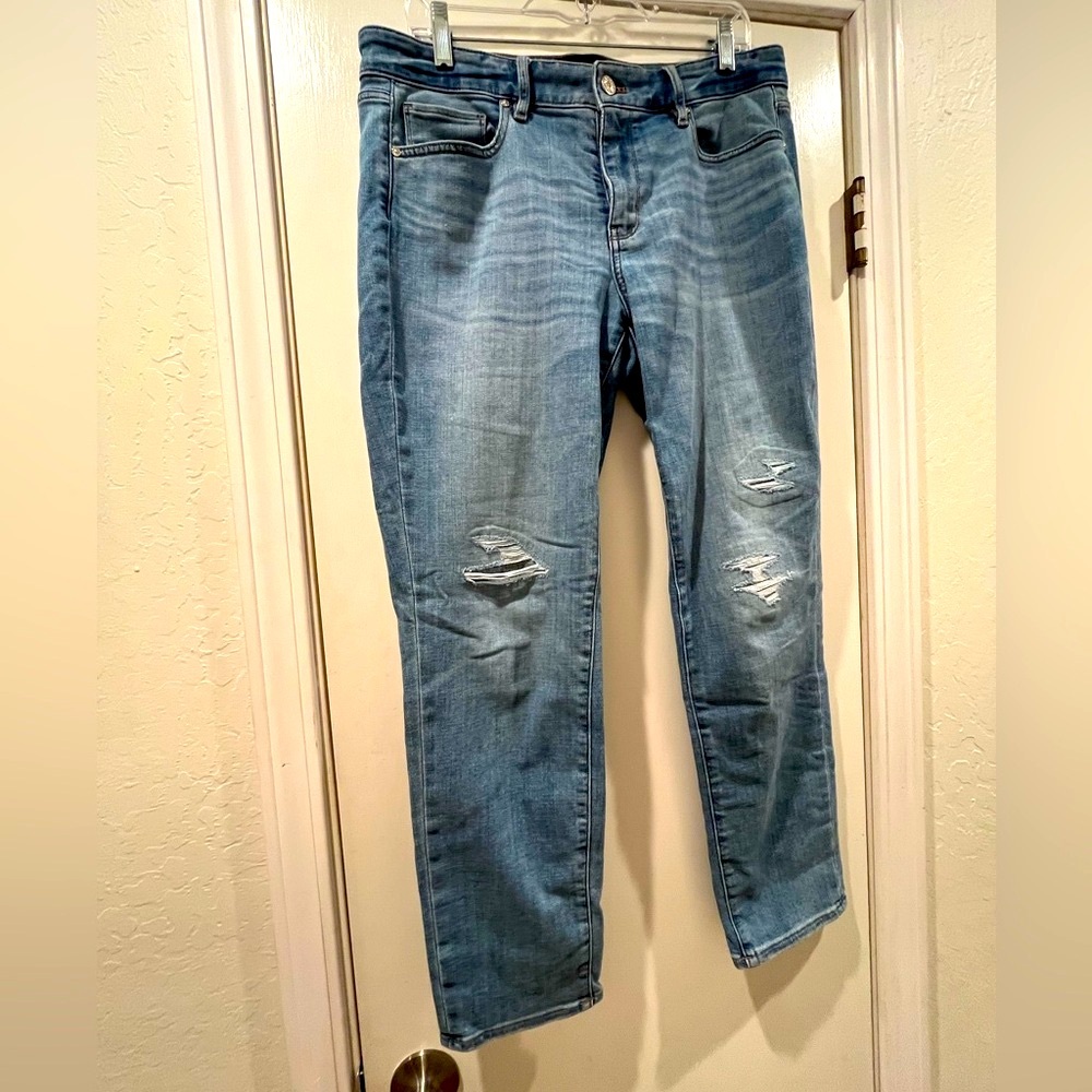 White House Black Market Blue Distressed Jeans